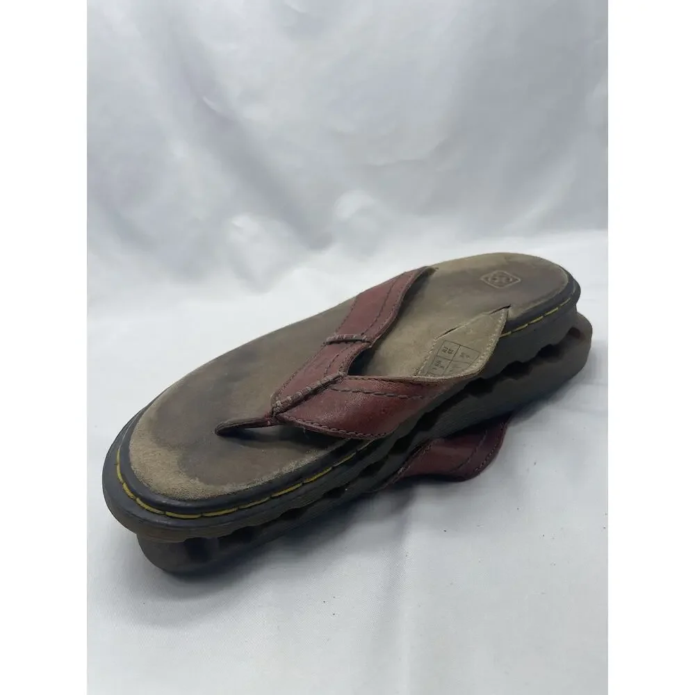 Doc Martens 8883 Maroon Leather Thong Sandals‎ Flip Flops Men’s 7 US